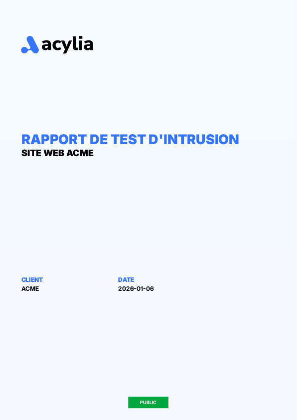 Pentest report cover